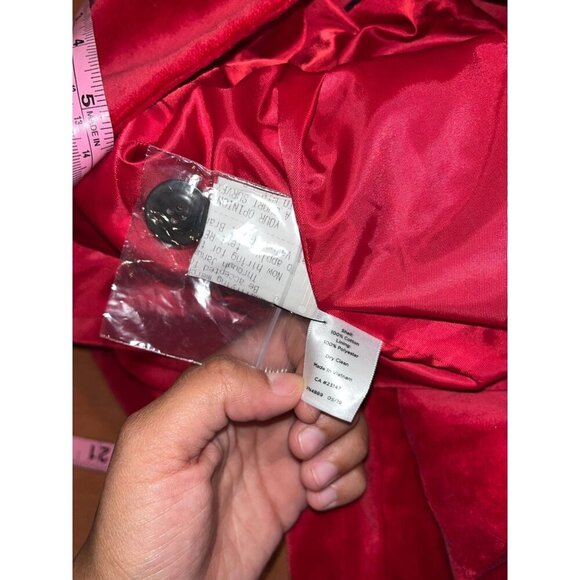 Talbots Red Velvet Long Sleeve Single-Button Front Closure Women's Blazer Size 8 - Picture 7 of 7